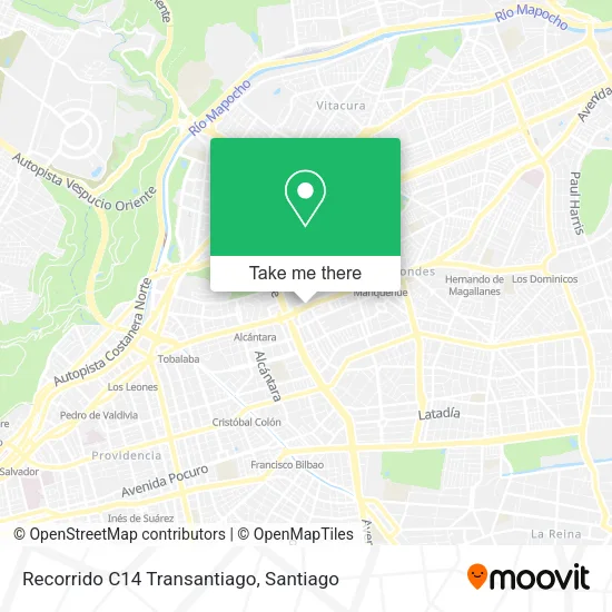 Mapa de Recorrido C14 Transantiago