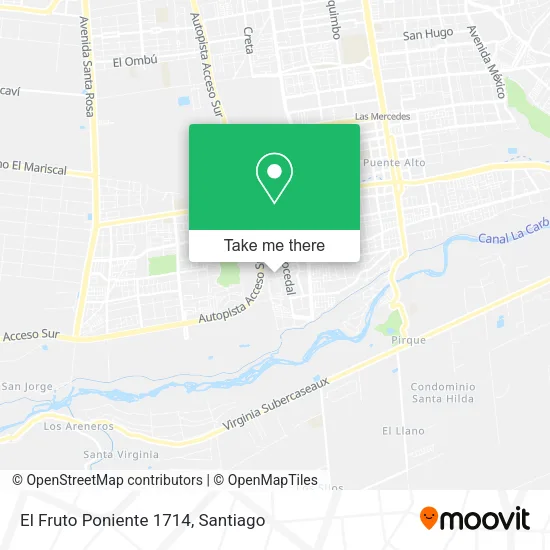 El Fruto Poniente 1714 map