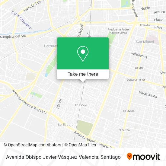 Avenida Obispo Javier Vásquez Valencia map