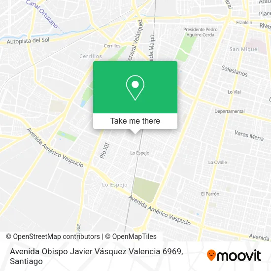 Mapa de Avenida Obispo Javier Vásquez Valencia 6969