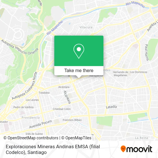 Exploraciones Mineras Andinas EMSA (filial Codelco) map