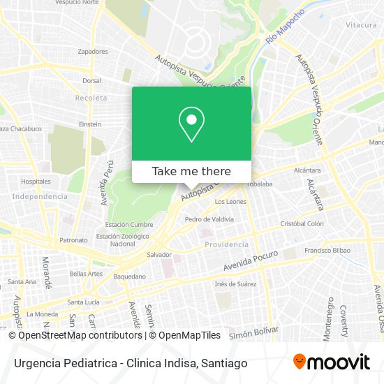 Urgencia Pediatrica - Clinica Indisa map
