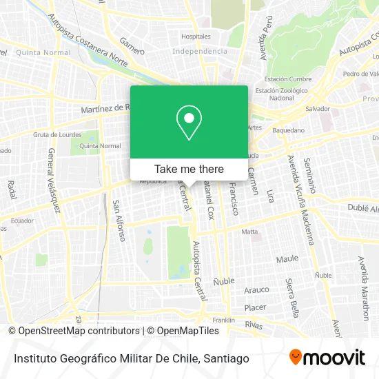 Instituto Geográfico Militar De Chile map