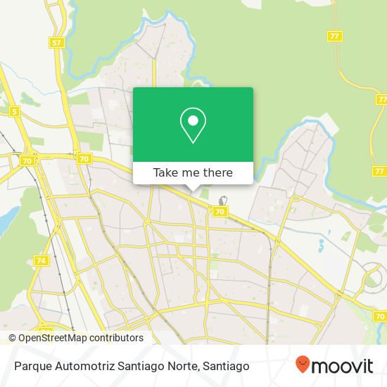 Parque Automotriz Santiago Norte map