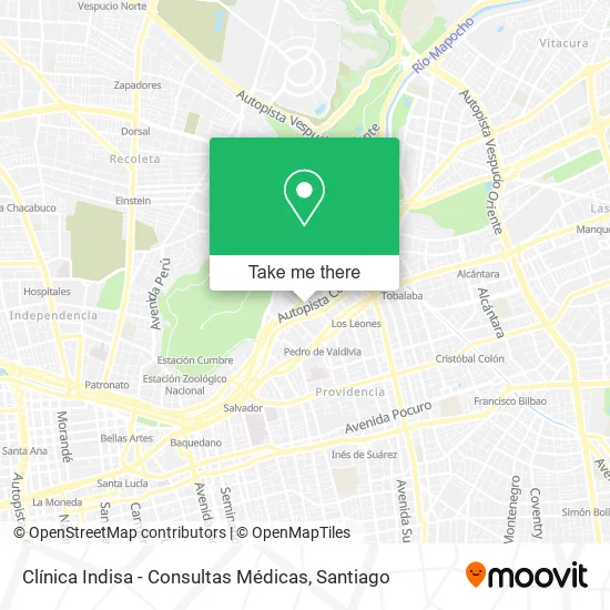 Clínica Indisa - Consultas Médicas map