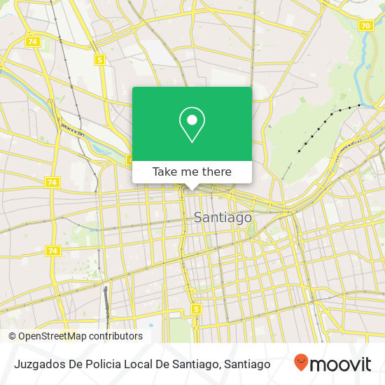 Mapa de Juzgados De Policia Local  De Santiago