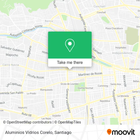 Aluminios Vidrios Corelo map