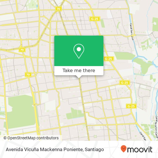 Avenida Vicuña Mackenna Poniente map