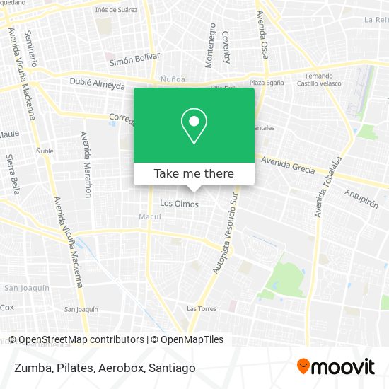 Zumba, Pilates, Aerobox map