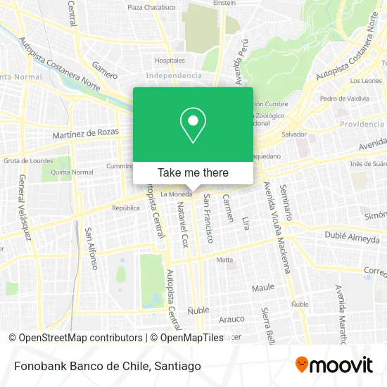 Fonobank Banco de Chile map