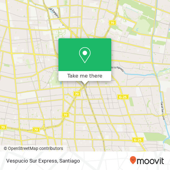 Vespucio Sur Express map