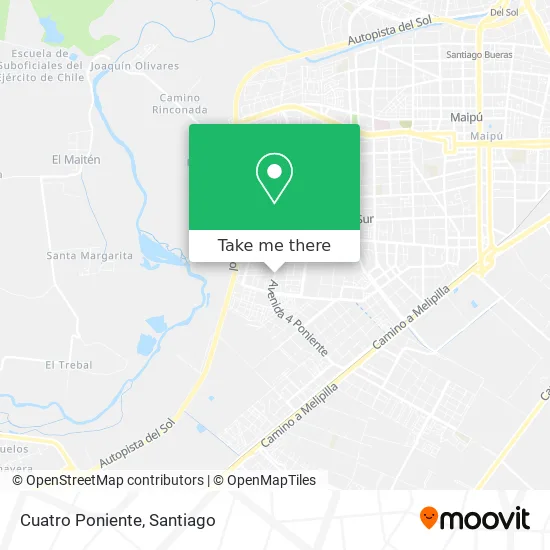 Cuatro Poniente map