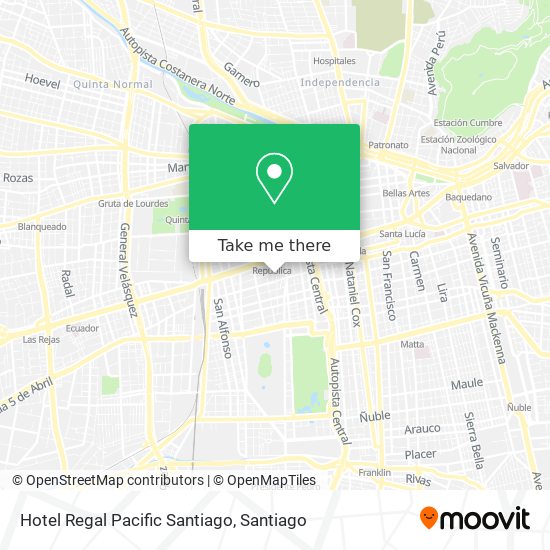 Hotel Regal Pacific  Santiago map