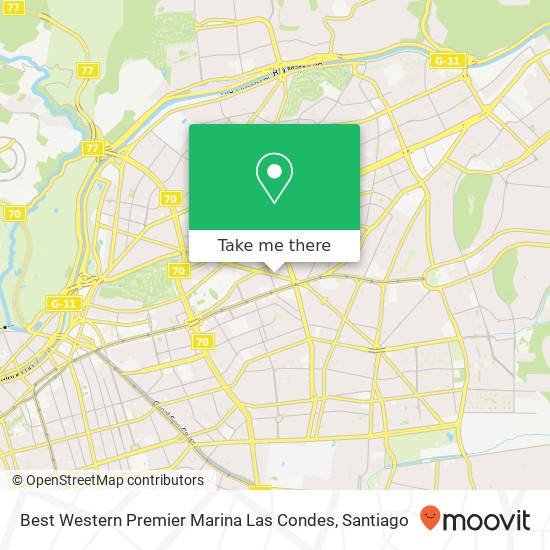Best Western Premier Marina Las Condes map