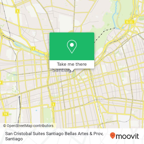 San Cristobal Suites Santiago Bellas Artes & Prov map