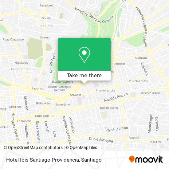 Mapa de Hotel Ibis Santiago Providencia