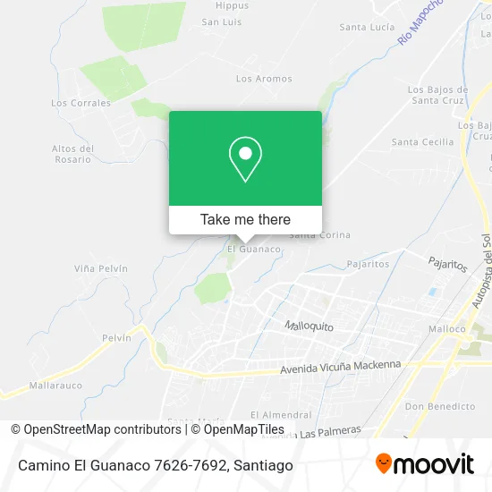 Camino El Guanaco 7626-7692 map