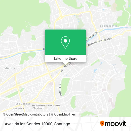 Avenida las Condes 10000 map