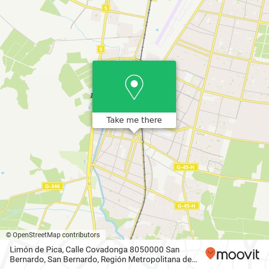 Mapa de Limón de Pica, Calle Covadonga 8050000 San Bernardo, San Bernardo, Región Metropolitana de Santiago