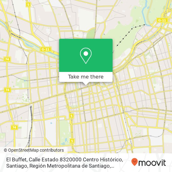 El Buffet, Calle Estado 8320000 Centro Histórico, Santiago, Región Metropolitana de Santiago map