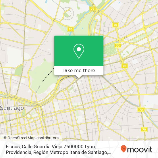 Ficcus, Calle Guardia Vieja 7500000 Lyon, Providencia, Región Metropolitana de Santiago map