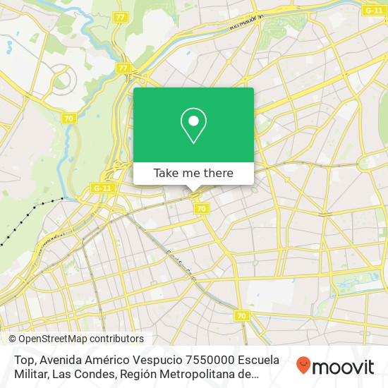 Top, Avenida Américo Vespucio 7550000 Escuela Militar, Las Condes, Región Metropolitana de Santiago map