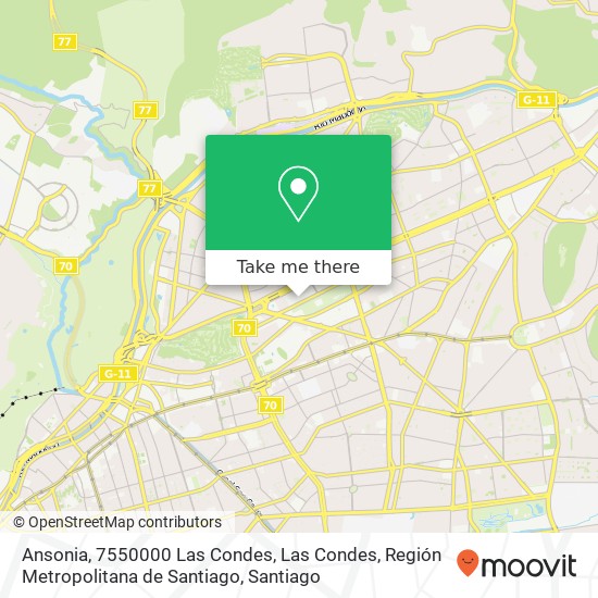 Ansonia, 7550000 Las Condes, Las Condes, Región Metropolitana de Santiago map