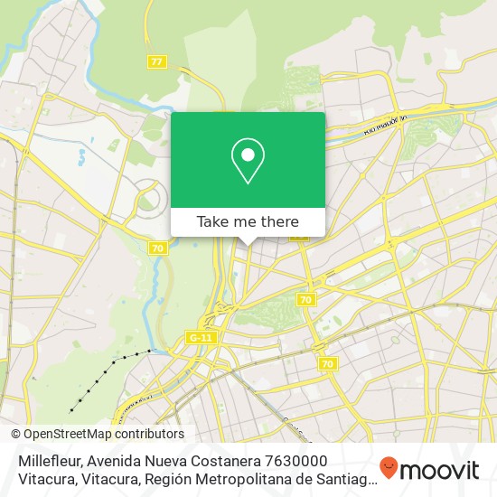 Mapa de Millefleur, Avenida Nueva Costanera 7630000 Vitacura, Vitacura, Región Metropolitana de Santiago