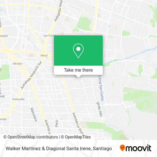 Walker Martínez & Diagonal Santa Irene map