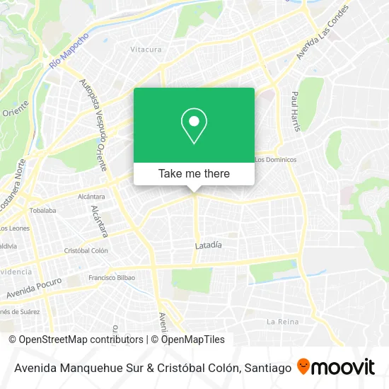 Avenida Manquehue Sur & Cristóbal Colón map