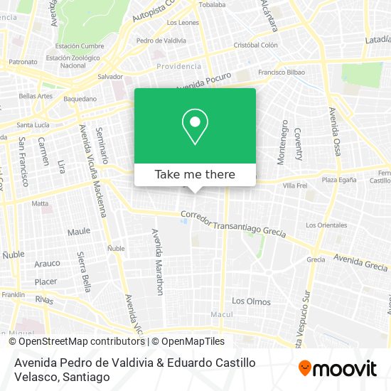 Mapa de Avenida Pedro de Valdivia & Eduardo Castillo Velasco