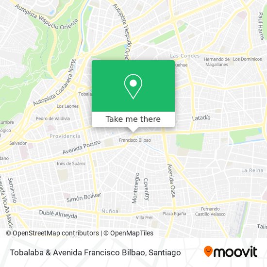 Tobalaba & Avenida Francisco Bilbao map