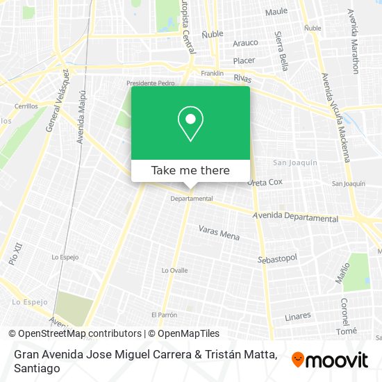 Gran Avenida Jose Miguel Carrera & Tristán Matta map