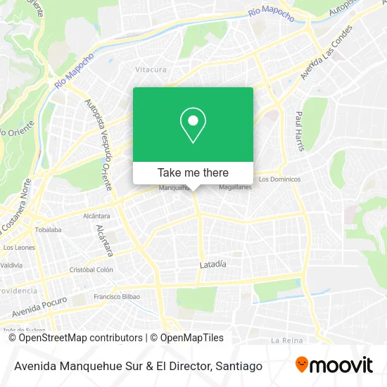 Avenida Manquehue Sur & El Director map