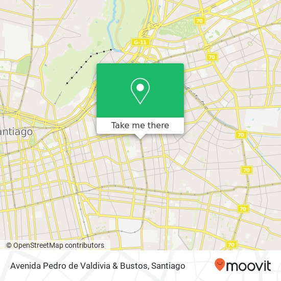 Mapa de Avenida Pedro de Valdivia & Bustos