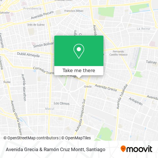 Avenida Grecia & Ramón Cruz Montt map