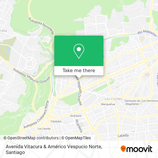 Avenida Vitacura & Américo Vespucio Norte map