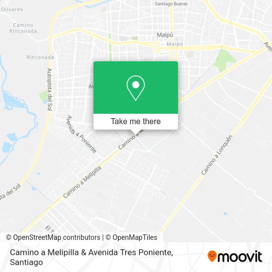 Mapa de Camino a Melipilla & Avenida Tres Poniente