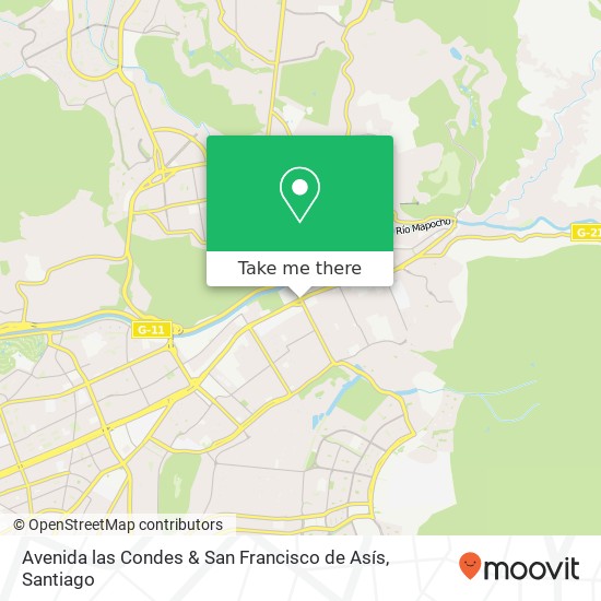 Avenida las Condes & San Francisco de Asís map