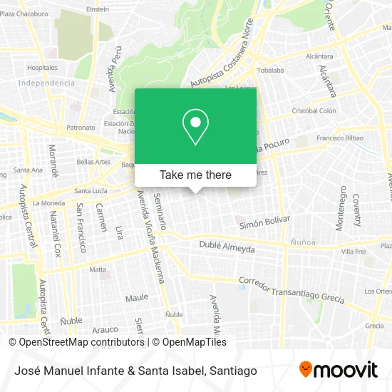 José Manuel Infante & Santa Isabel map