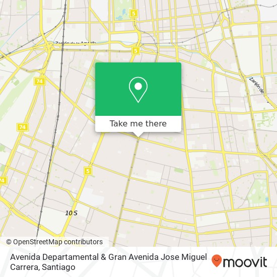 Mapa de Avenida Departamental & Gran Avenida Jose Miguel Carrera