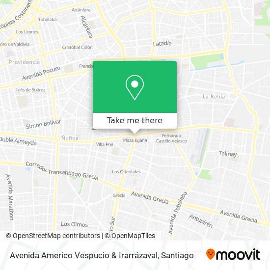 Mapa de Avenida Americo Vespucio & Irarrázaval