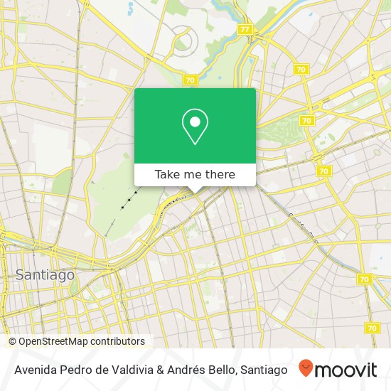 Mapa de Avenida Pedro de Valdivia & Andrés Bello