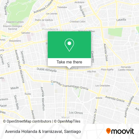 Mapa de Avenida Holanda & Irarrázaval