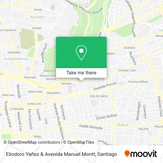 Eliodoro Yañez & Avenida Manuel Montt map
