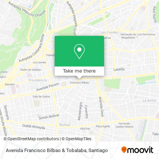 Avenida Francisco Bilbao & Tobalaba map