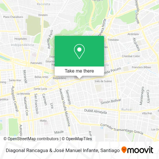 Diagonal Rancagua & José Manuel Infante map
