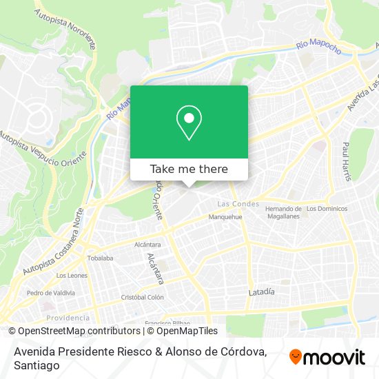 Avenida Presidente Riesco & Alonso de Córdova map