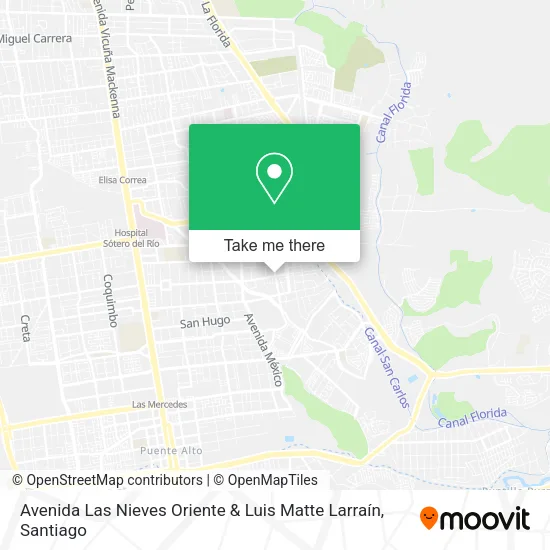 Avenida Las Nieves Oriente & Luis Matte Larraín map
