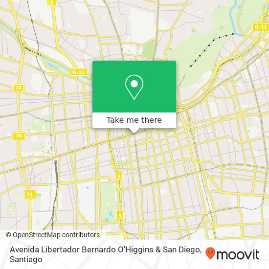 Avenida Libertador Bernardo O'Higgins & San Diego map
